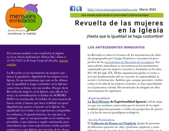 Revuelta de las mujeres en la Iglesia ¡Hasta que la igualdad se haga costumbre!