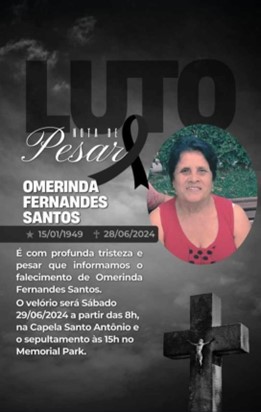 Fallecimiento de Olmerinda Fernandes
